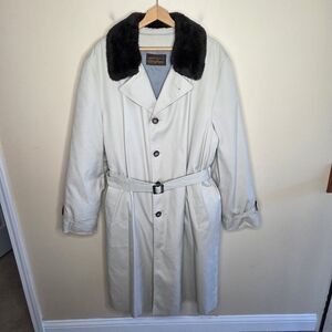 Vintage Eddie Bauer | Khaki Beige Goose Down Insulated Trench Coat